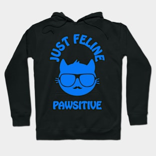 Just feline pawsitive - cool cat vibes only Hoodie